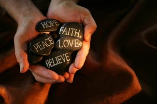 Peace, Hope, Love Stones